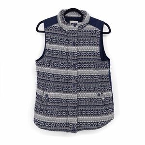 Skies Are Blue Fair Isle Knit Vest Black Beige Scandinavian Cozy Oversized large